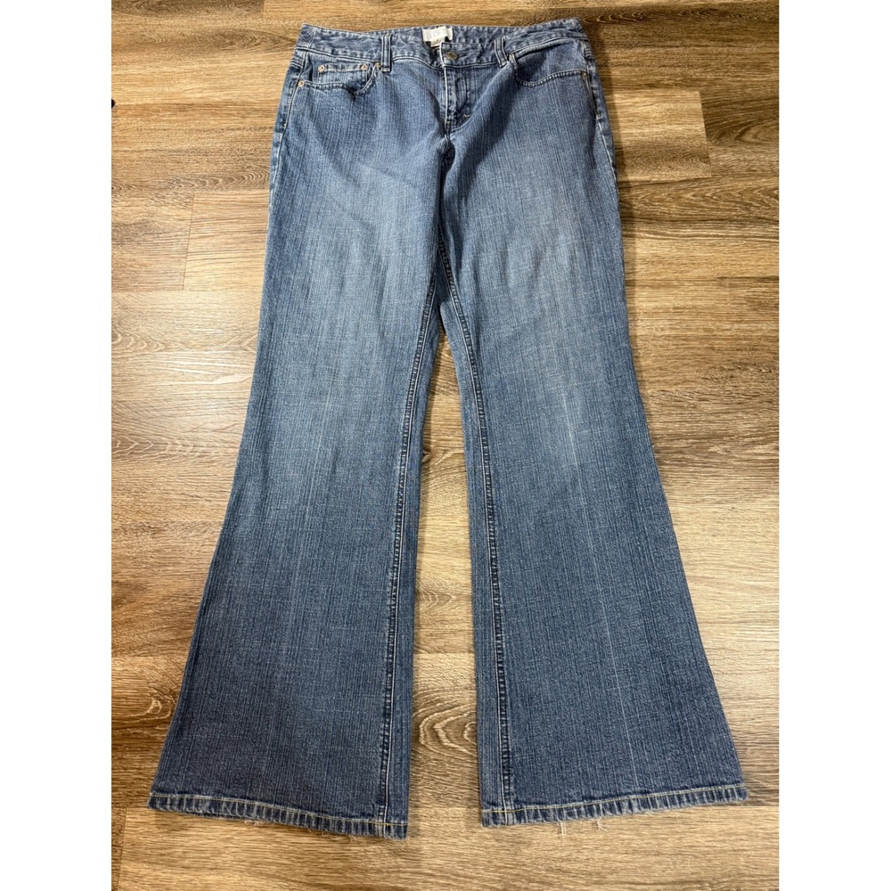 Ann Taylor LOFT Jeans Flare Leg Womens 8 Medium Wash Denim Mid Rise Blue